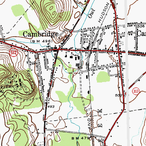 Topographic Map of Cambridge Creek, NY