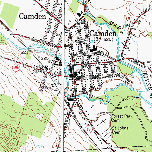 Topographic Map of Camden, NY