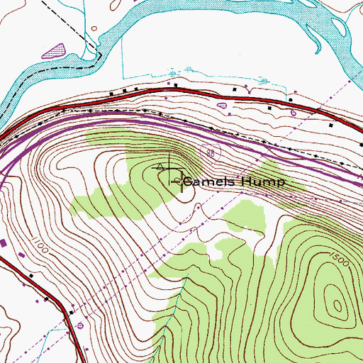 Topographic Map of Camels Hump, NY