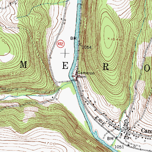 Topographic Map of Cameron Cemetery, NY