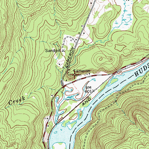Topographic Map of Cameron Cemetery, NY