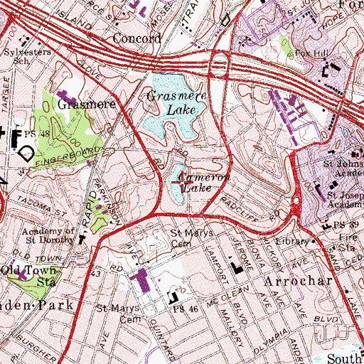 Topographic Map of Cameron Lake, NY