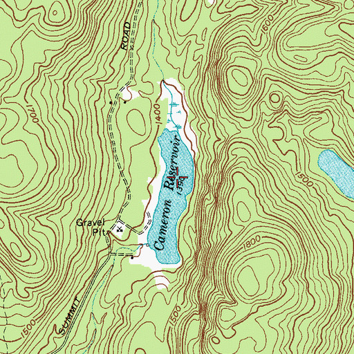 Topographic Map of Cameron Reservoir, NY
