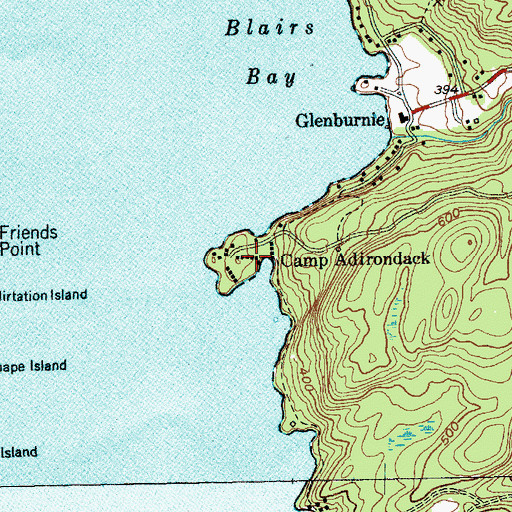 Topographic Map of Camp Adirondack, NY