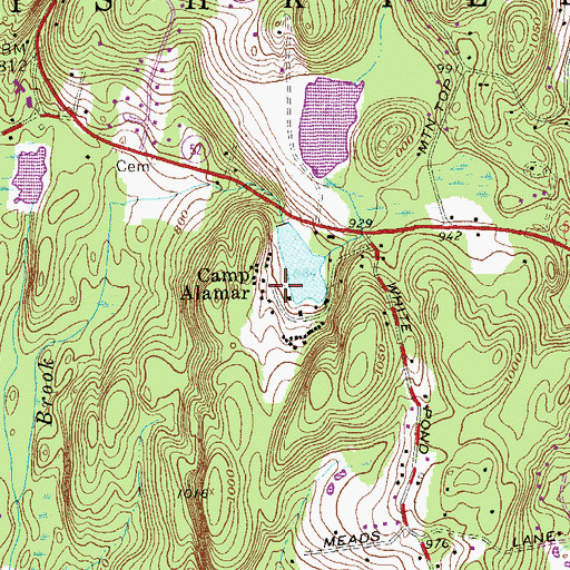 Topographic Map of Camp Alamar, NY