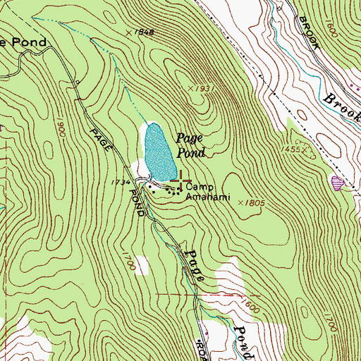 Topographic Map of Camp Amahami, NY