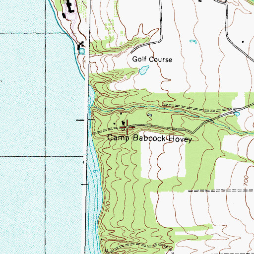 Topographic Map of Camp Babcock Hovey, NY