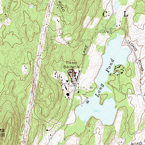 Topographic Map of Camp Boiberik, NY