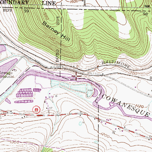 Topographic Map of Camp Brook, NY