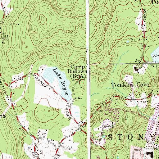 Topographic Map of Camp Bullowa, NY