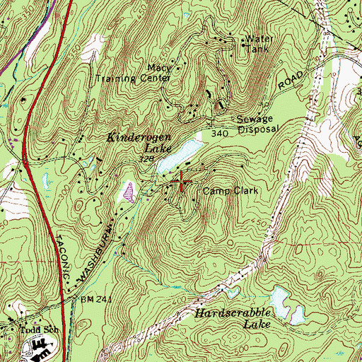 Topographic Map of Camp Clark, NY