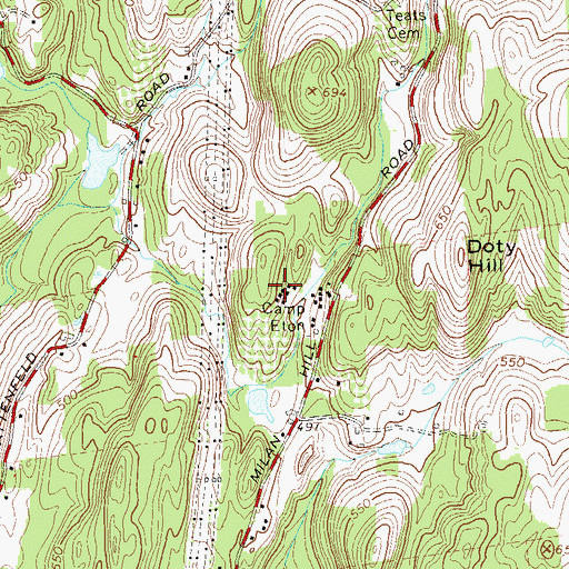 Topographic Map of Camp Eton, NY