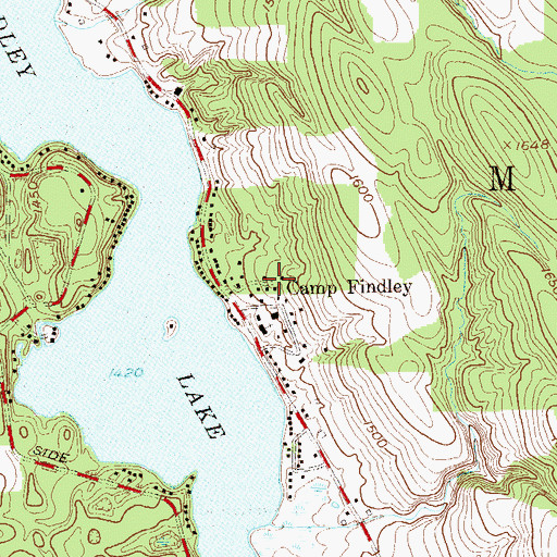 Topographic Map of Camp Findley, NY