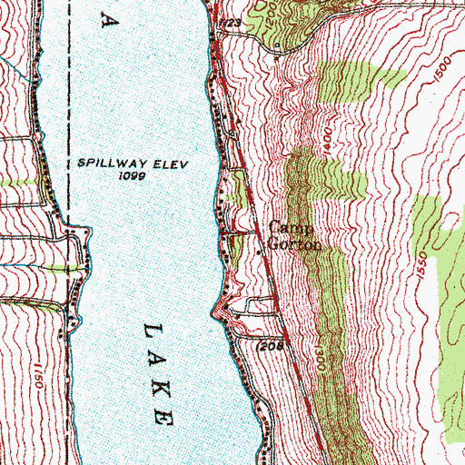 Topographic Map of Camp Gorton, NY