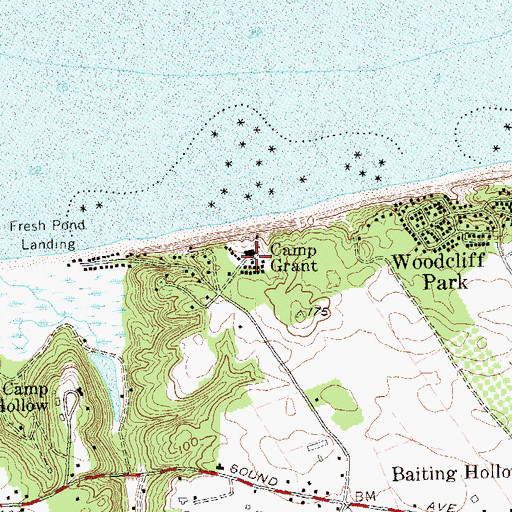 Topographic Map of Camp Grant, NY