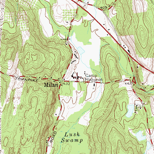 Topographic Map of Camp Habonin, NY