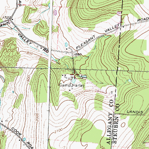 Topographic Map of Camp Harley, NY