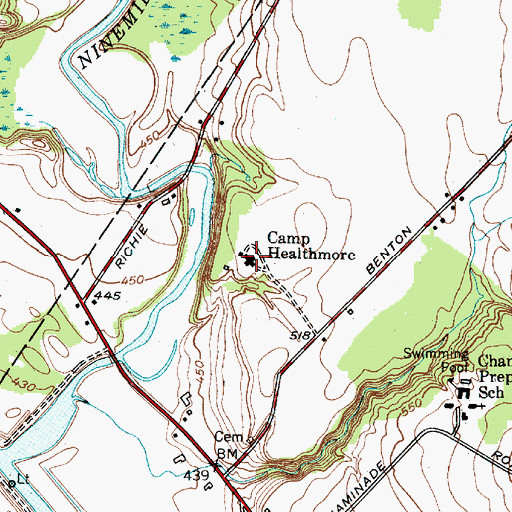 Topographic Map of Camp Healthmore, NY