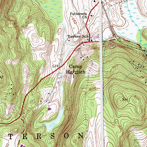 Topographic Map of Camp Herrich, NY