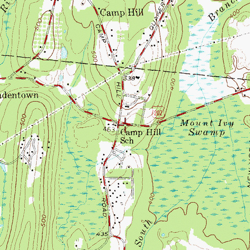 Topographic Map of Camp Hill School, NY