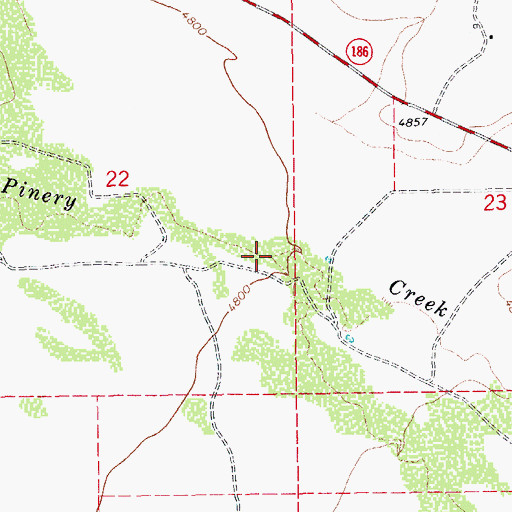 Topographic Map of Pine Creek, AZ