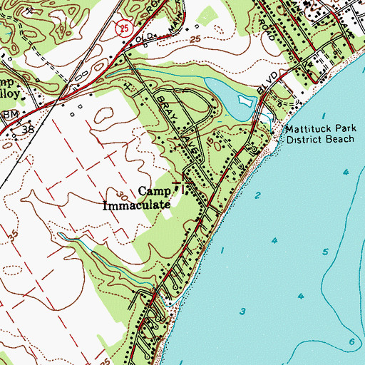 Topographic Map of Camp Immaculate, NY