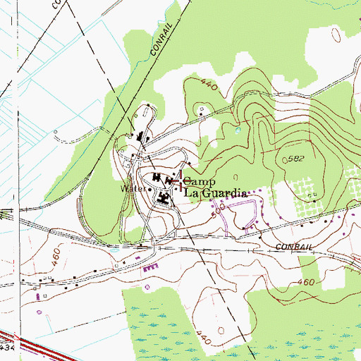 Topographic Map of Camp La Guardia, NY