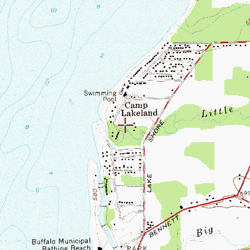 Topographic Map of Camp Lakeland, NY