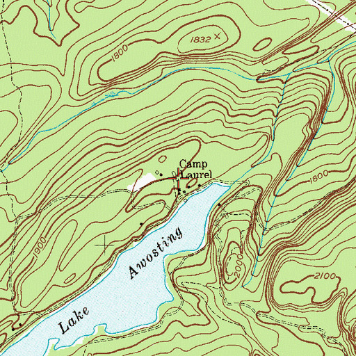 Topographic Map of Camp Laurel, NY