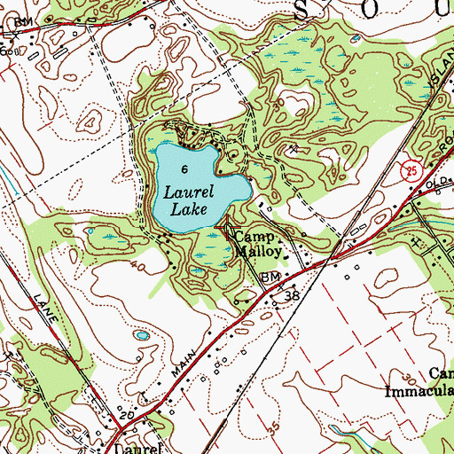Topographic Map of Camp Malloy, NY