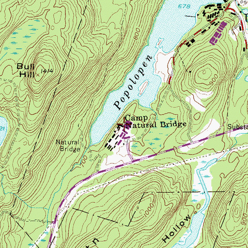Topographic Map of Camp Natural Bridge, NY