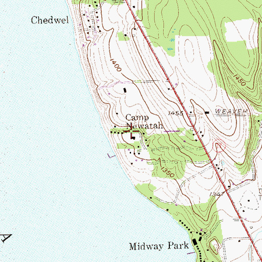 Topographic Map of Camp Newatah, NY