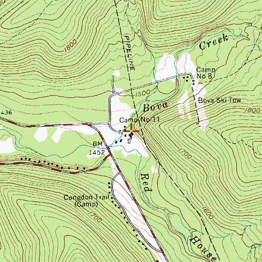 Topographic Map of Camp Number Eleven, NY