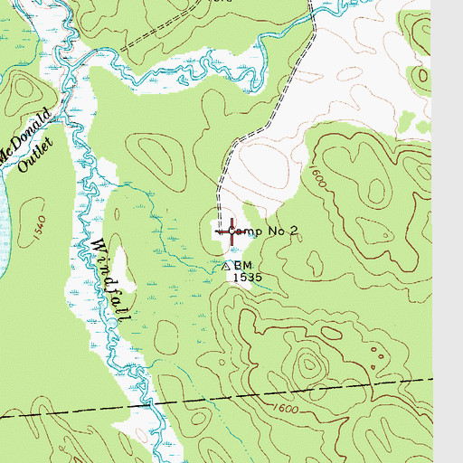Topographic Map of Camp Number Two, NY