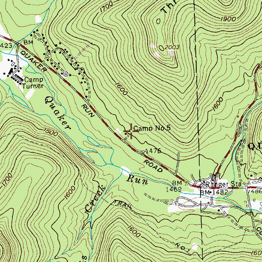 Topographic Map of Camp Number Five, NY