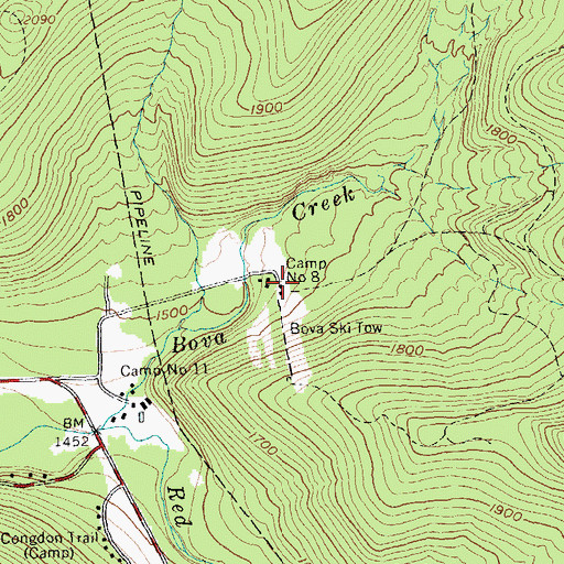 Topographic Map of Camp Number Eight, NY