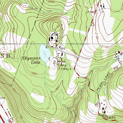 Topographic Map of Camp Olympus, NY