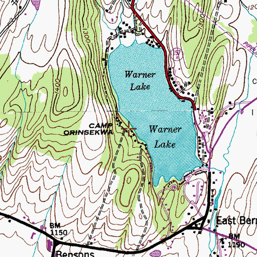 Topographic Map of Camp Orinsekwa, NY