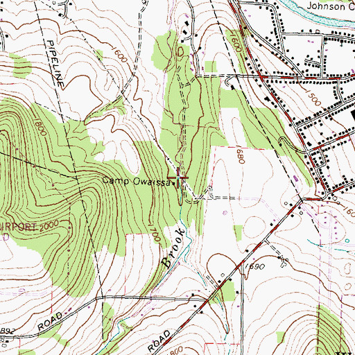 Topographic Map of Camp Owaissa, NY
