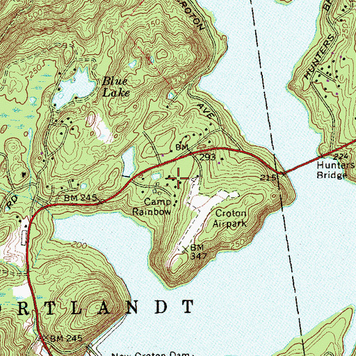 Topographic Map of Camp Rainbow, NY