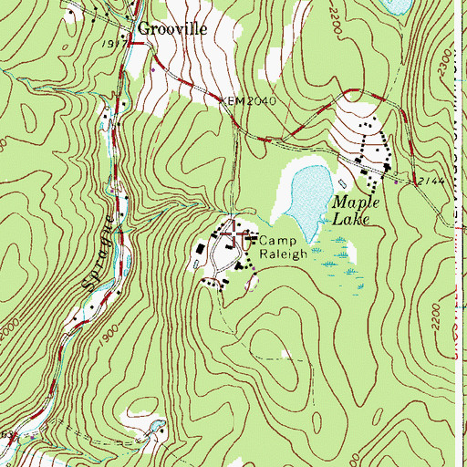 Topographic Map of Camp Raleigh, NY