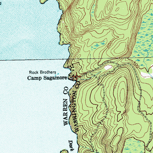 Topographic Map of Camp Sagamore, NY