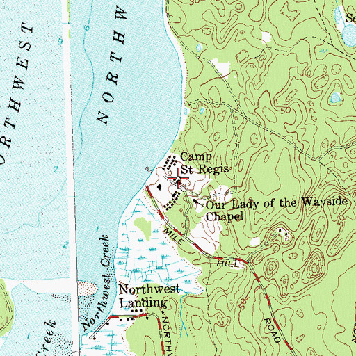 Topographic Map of Camp Saint Regis, NY