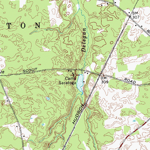 Topographic Map of Camp Saratoga, NY