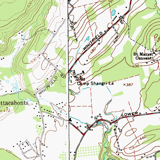 Topographic Map of Camp Shangri La, NY