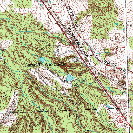 Topographic Map of Camp Ti-Wa-Ya-Ee, NY