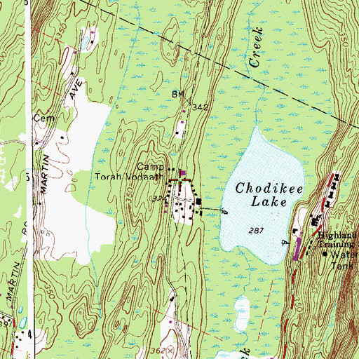 Topographic Map of Camp Torah Vodaath, NY