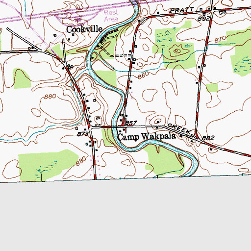 Topographic Map of Camp Wakpala, NY