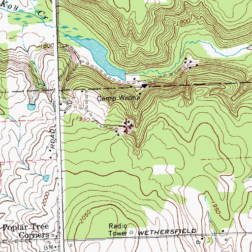 Topographic Map of Camp Weona, NY