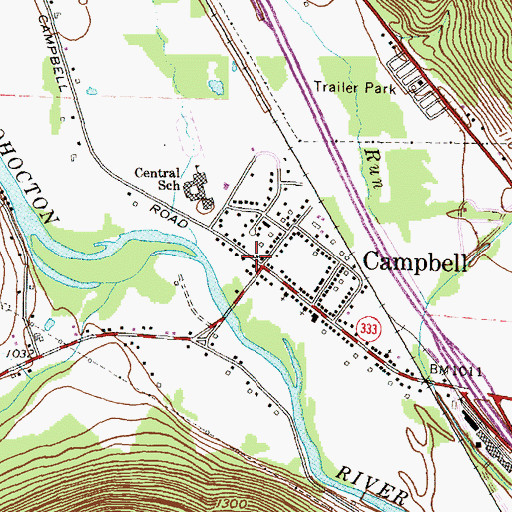 Topographic Map of Campbell, NY
